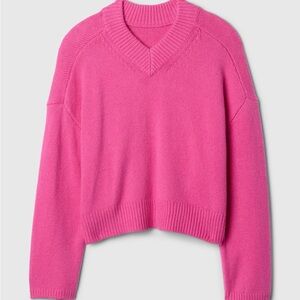 GAP Bright Pink V-Neck Sweater
